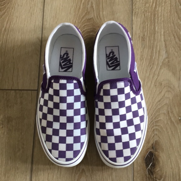vans purple checkerboard